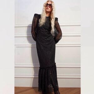 Vampire’s Wife x H&M Night Whisperer Black Lace Long Sleeve Maxi Dress, Sz XL